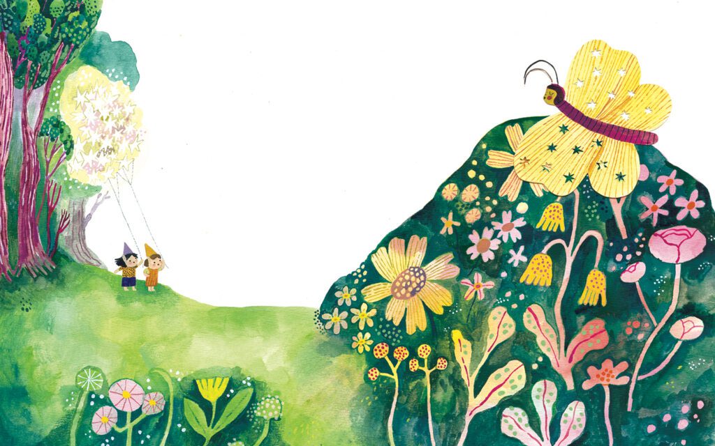 Vibrant mixed media illustration for children's publishing by Judit Orosz.