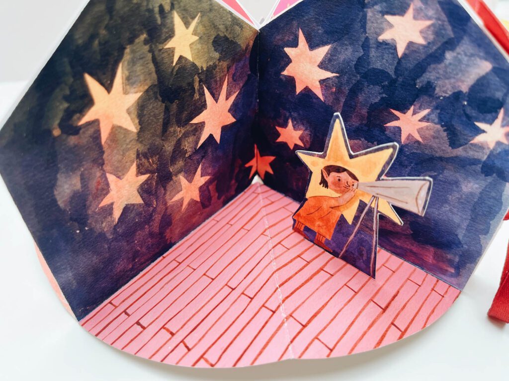 Intricate pop-up book design and paper engineering mechanism by Judit Orosz.