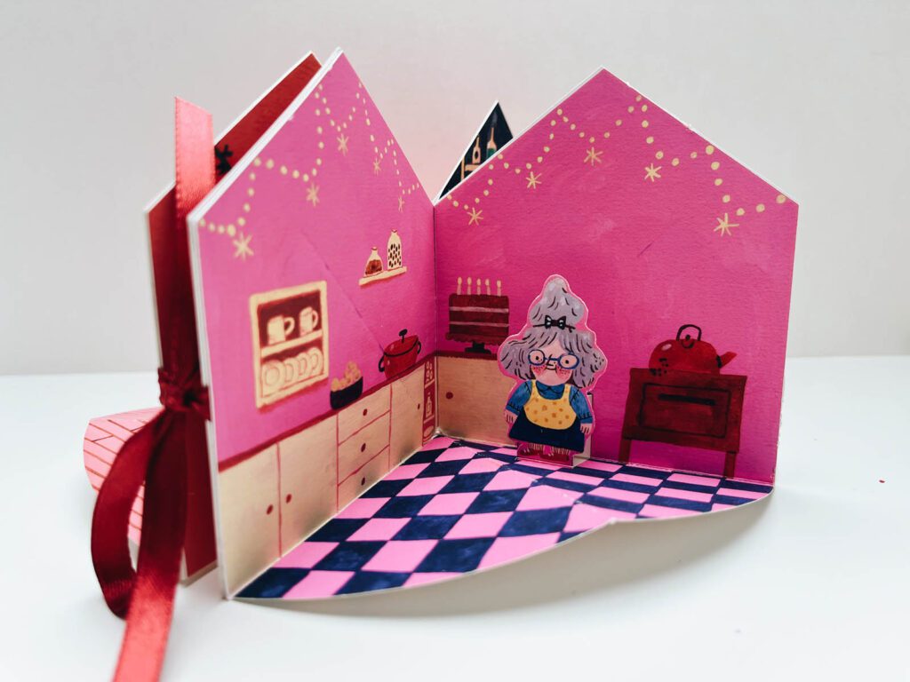 Intricate pop-up book design and paper engineering mechanism by Judit Orosz.