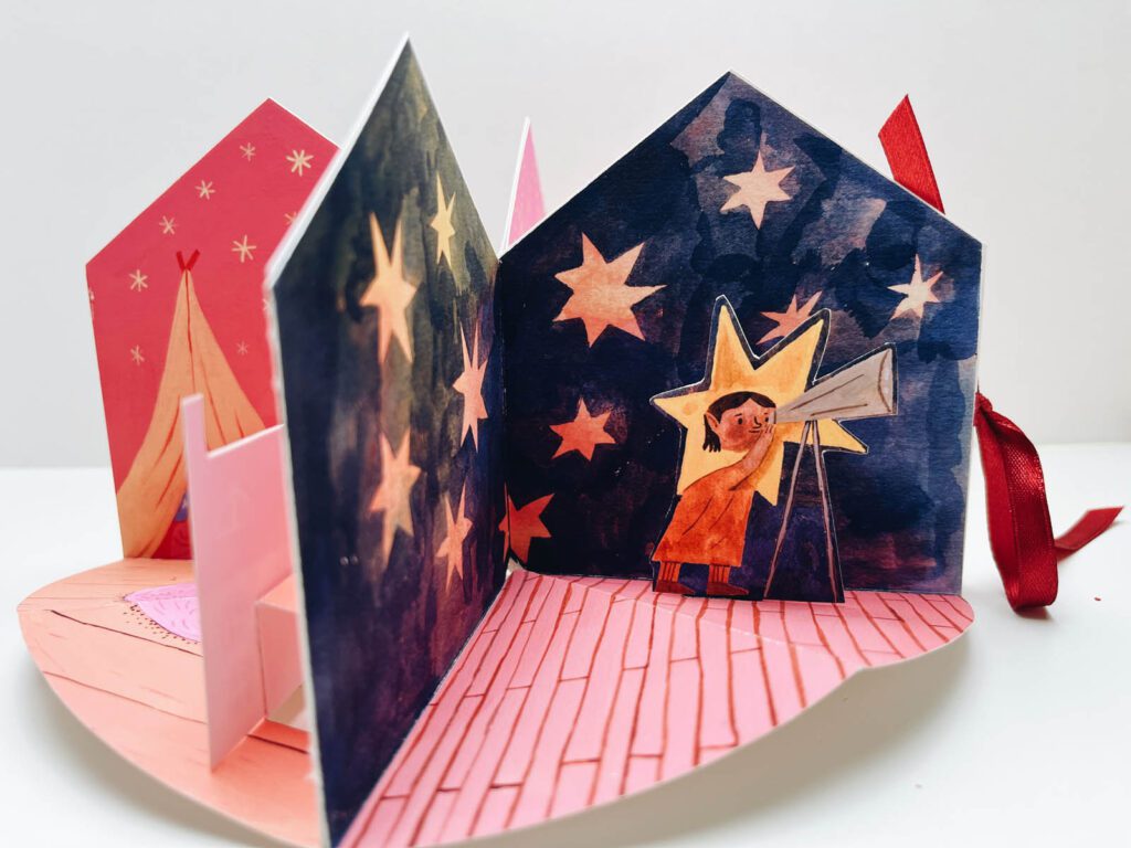 Intricate pop-up book design and paper engineering mechanism by Judit Orosz.